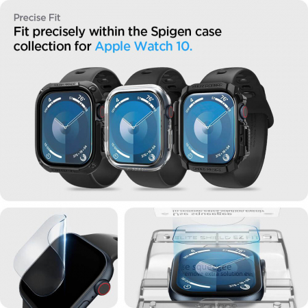 Pachet 2x Folie Spigen Elite shield Ez Fit Apple Watch 10 42mm [6]
