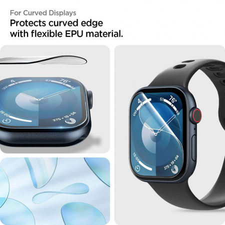 Pachet 2x Folie Spigen Elite shield Ez Fit Apple Watch 10 46mm [5]