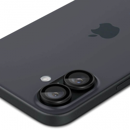 Pachet 2x Folie sticla camera Spigen Optik iPhone 16 Plus negru [4]