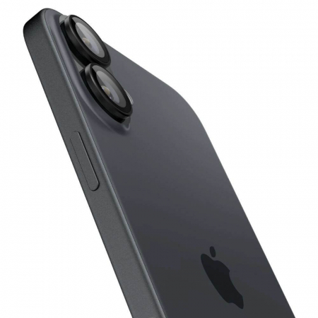 Pachet 2x Folie sticla camera Spigen Optik iPhone 16 Plus negru [3]