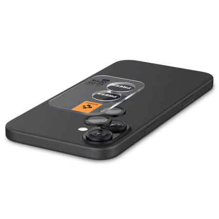 Pachet 2x Folie sticla camera Spigen Optik iPhone 16 Plus negru [2]