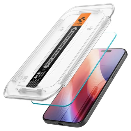 Pachet x2 Folie sticla iPhone 16 Pro / iPhone 17 / iPhone 17 Pro Spigen - Glas.tR EZ-FIT transparenta [4]