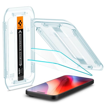 Pachet x2 Folie sticla iPhone 16 Pro / iPhone 17 / iPhone 17 Pro Spigen - Glas.tR EZ-FIT transparenta [3]