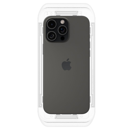 Pachet x2 Folie sticla iPhone 16 Pro / iPhone 17 / iPhone 17 Pro Spigen - Glas.tR EZ-FIT transparenta [6]