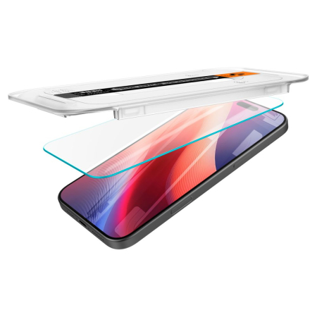 Pachet x2 Folie sticla iPhone 16 Pro / iPhone 17 / iPhone 17 Pro Spigen - Glas.tR EZ-FIT transparenta [5]
