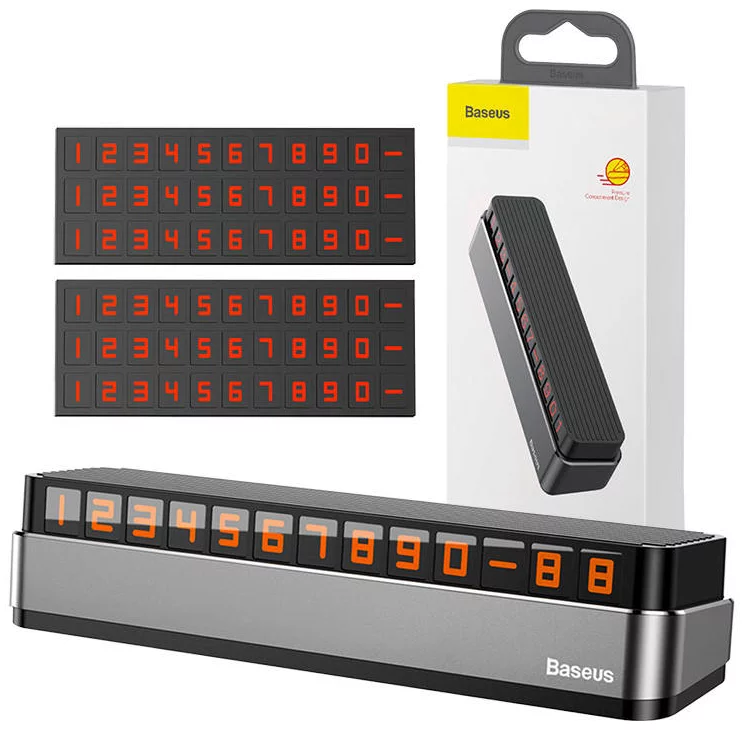 Suport bord auto cu afisaj numar telefon pentru parcare temporara Baseus [0]