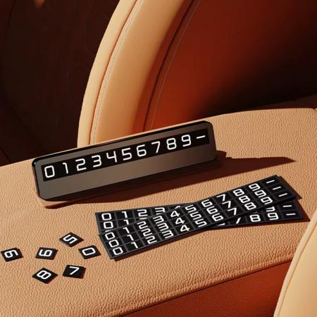 Placuta numar telefon suport bord auto cu afisaj  pentru parcare temporara Techsuit SN1 [1]