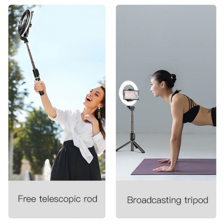 Selfiestick Yesido SF12 cu telecomanda si ring light [3]