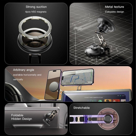 Suport auto Forcell F-grip Ironsecure magsafe cu adeziv [2]