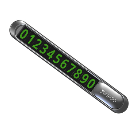 Placuta numar telefon suport bord auto Yesido C88 - Suport de numar telefon Yesido (C88) - for Dashboard, Number Hiding, Fluorescent Digits, Weather-Resistant, 3M Adhesive - Black