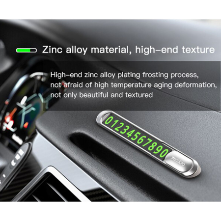 Suport de numar telefon Yesido (C88) - for Dashboard, Number Hiding, Fluorescent Digits, Weather-Resistant, 3M Adhesive - Black [5]