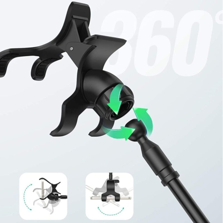 Suport de telefon pentru birou Ugreen - Desk Holder LP113 (80906) - Clamp Grip, Ajustable Arm (120cm) for Phone with max 6.5" - Black [2]