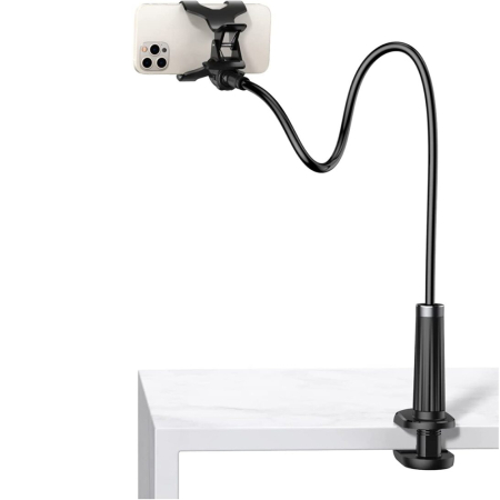 Suport de telefon pentru birou Ugreen - Desk Holder LP113 (80906) - Clamp Grip, Ajustable Arm (120cm) for Phone with max 6.5" - Black [1]