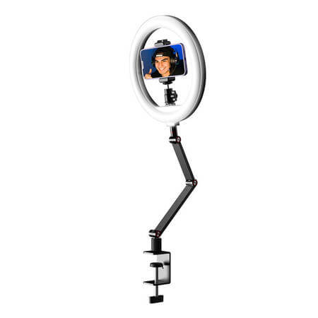 Suport telefon cu montare pe birou cu Ringlight Apexel APL-FL20 [0]