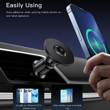 Suport telefon Yesido (C156) - Magnetic Grip for Air Vent - Black [2]