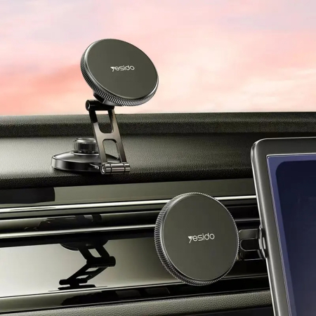 Suport telefon Yesido - Magnetic Grip, Adjustable, for Dashboard and Display - Grey [1]