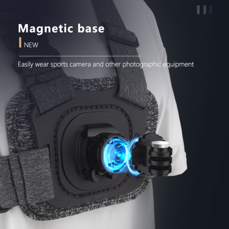Techsuit - Camera Holder (JX-002) - for GoPro with Magnetic Base, Chest Wear - Gray [1]