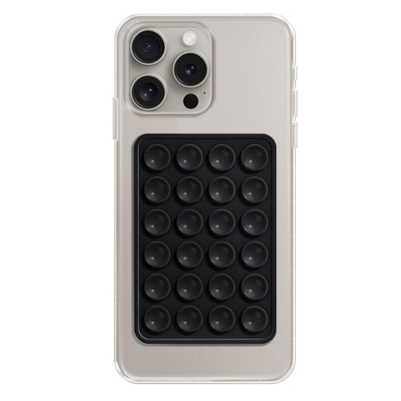 Dopuri Tech-Protect Airpods Pro - Techsuit - Phone Holder (SB-PAD) - Suction Pad for Selfies, Silicone, Adhesive Mount, Rectangular Shape - Black