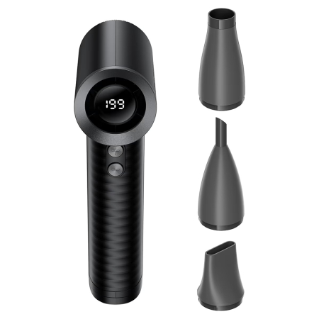 Ventilatoare portabile - Ventilator portabil Acefast - Portable Fan (YF4) - Highspeed Blower, 199 Levels, 3 Nozzles, 77000rpm, 4000mAh, LED Display, Type-C - Black