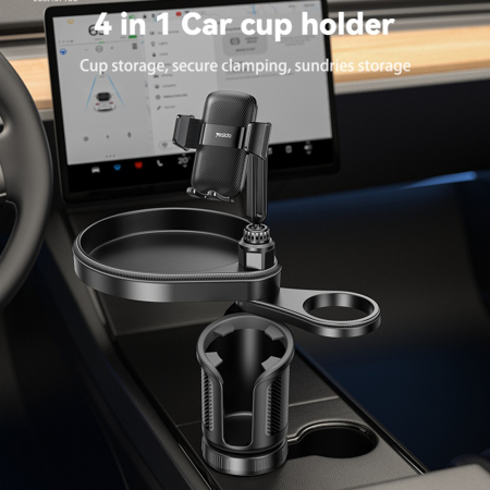 Yesido - Car Holder 4in1 (C274) - Cup Storage, Phone Mount and Sundries Storage, 720° Adjustable Angle, 4.7-7.2" - Black [3]