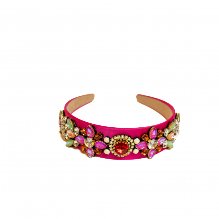 Bentita Roz cu Cristale Multicolore, Rosalinda [3]