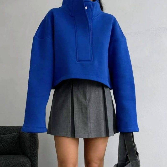 Bluzon Funky Vatuit Albastru, Patricia [3]