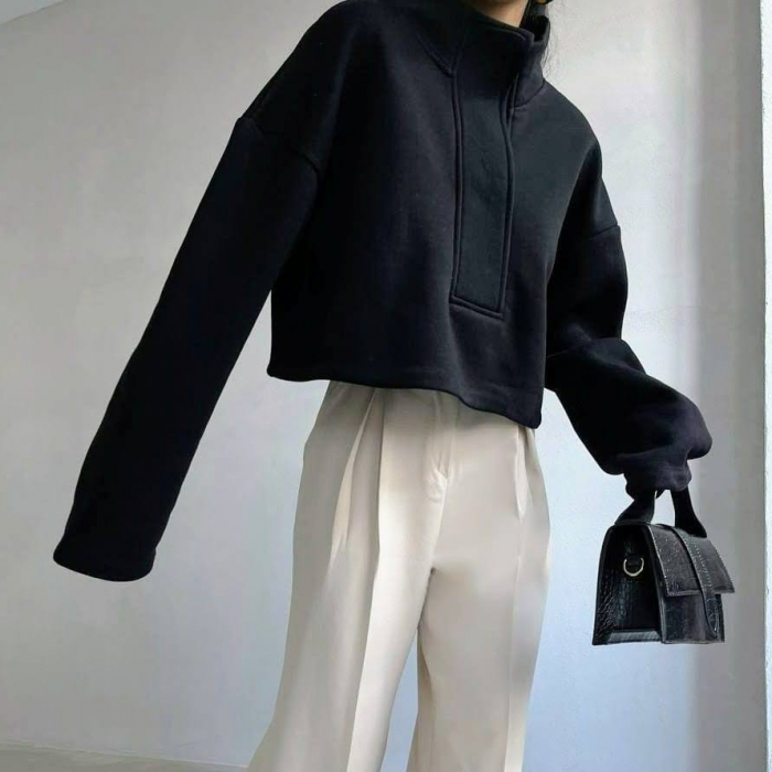 Bluzon Funky Vatuit Negru, Patricia [3]