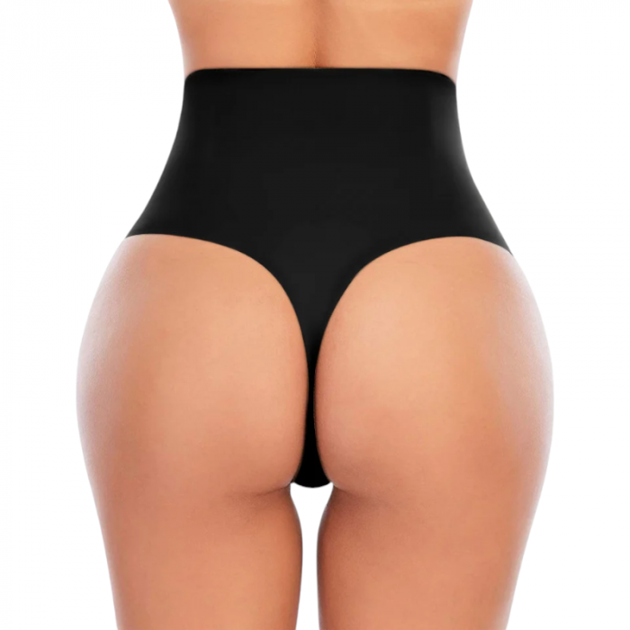 Chiloti Modelatori Tanga cu Talie Inalta, Negru [3]