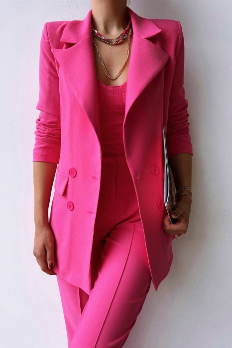 Costum Elegant din 3 Piese Roz, Mayra [2]