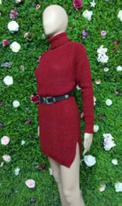 Pulover cu Guler Debora Rosu [2]