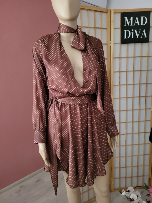 Rochie Mini Maro Gold cu Buline, Ofelia [3]