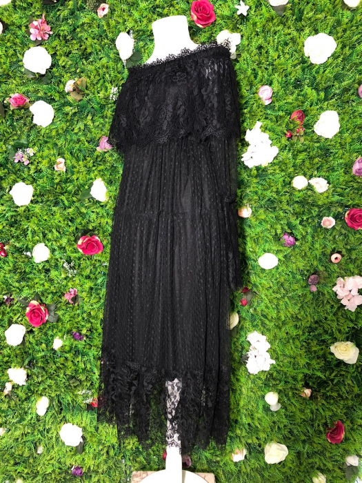 Rochie Neagra din Dantela cu Maneca Lunga [4]