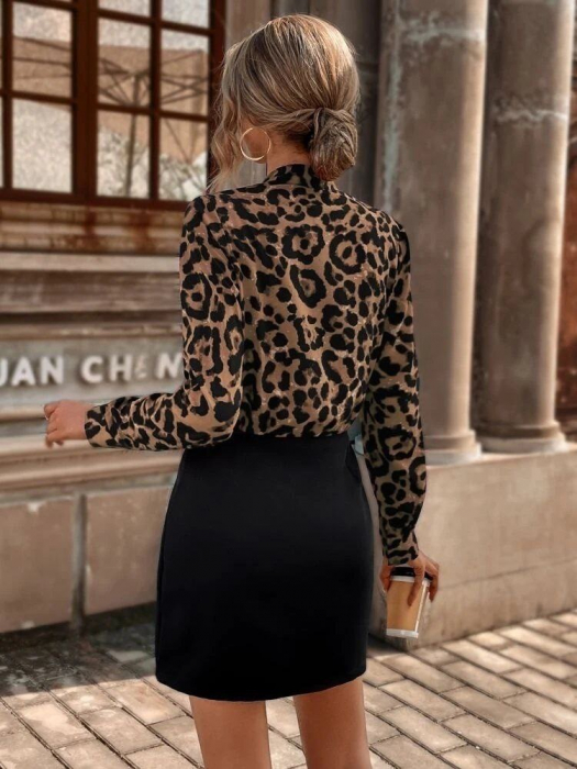 Rochie mini cu animal print si model petrecut la bust [3]