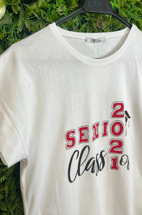 Tricou Alb din Bumbac, Senior Class Of [3]
