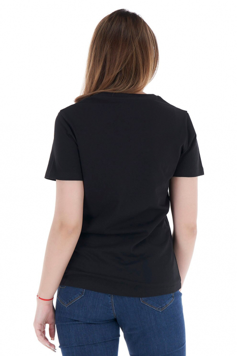 Tricou Basic din Bumbac Negru [4]