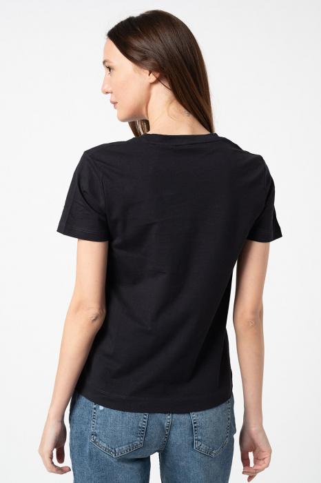 Tricou Basic din Bumbac Negru [5]