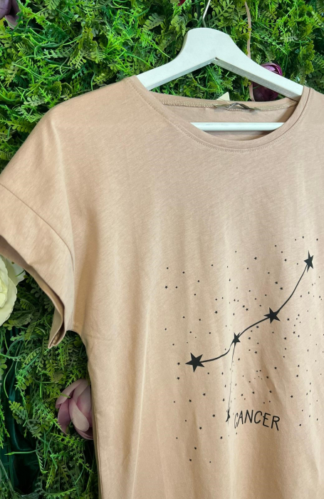 Tricou Bej din Bumbac, Zodiac [3]