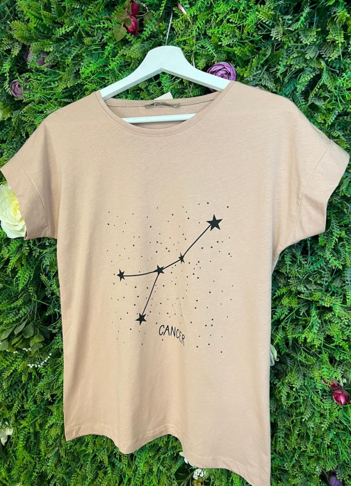 Tricou Bej din Bumbac, Zodiac [2]