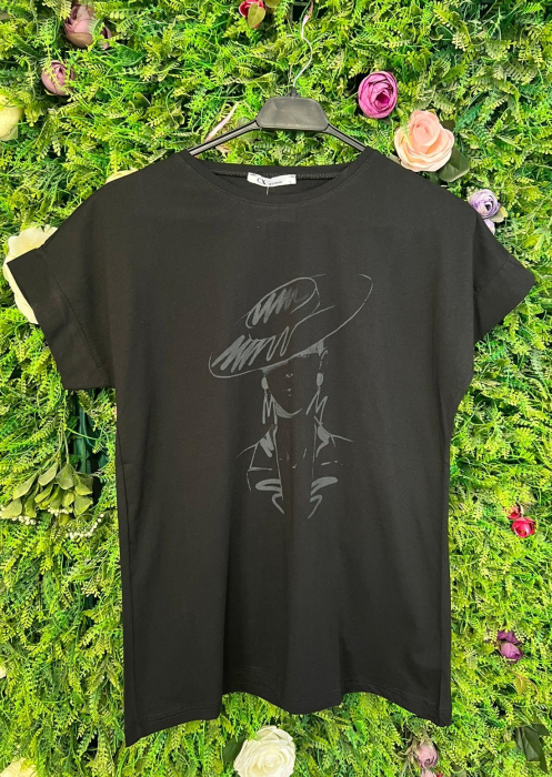 Tricou Negru din Bumbac Donna [2]