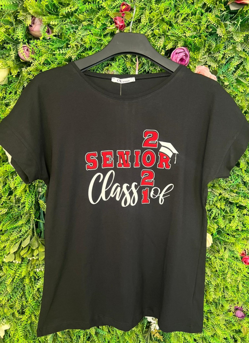 Tricou Negru din Bumbac, Senior Class Of [3]