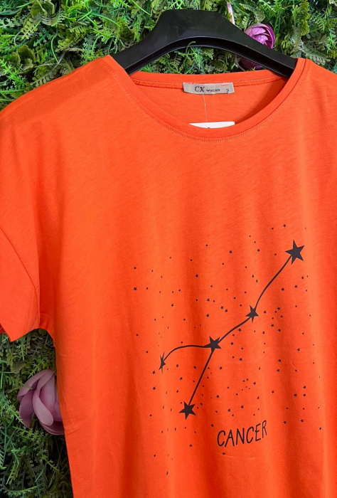 Tricou Orange din Bumbac, Zodiac [2]