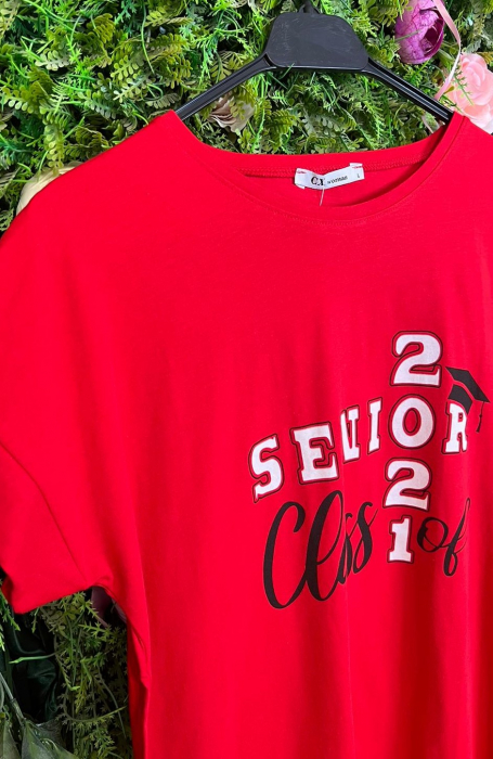 Tricou Rosu din Bumbac, Senior Class Of [2]