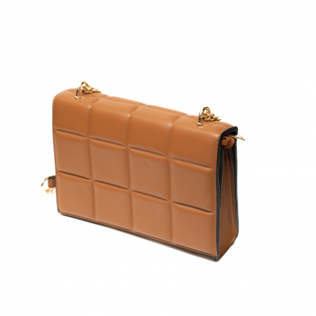 Geanta din Piele Eco Maro cu Design Patrate Fashion [3]