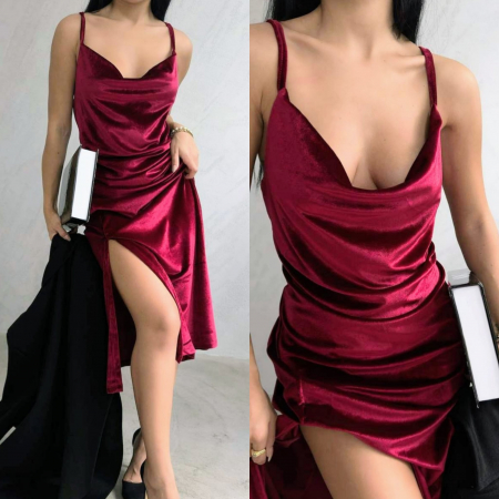 ROCHII - Rochie Grena Midi din Catifea, Juliet