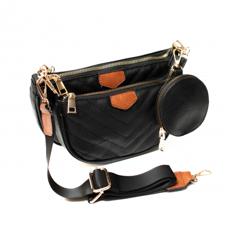ACCESORII - Set 3 Genti din Piele Eco, Negru