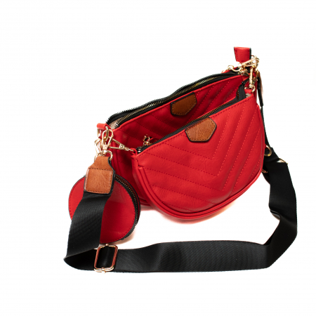 Set 3 Genti din Piele Eco, Rosu [2]