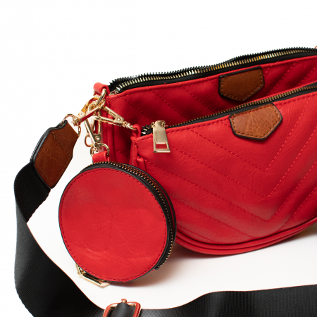 Set 3 Genti din Piele Eco, Rosu [5]