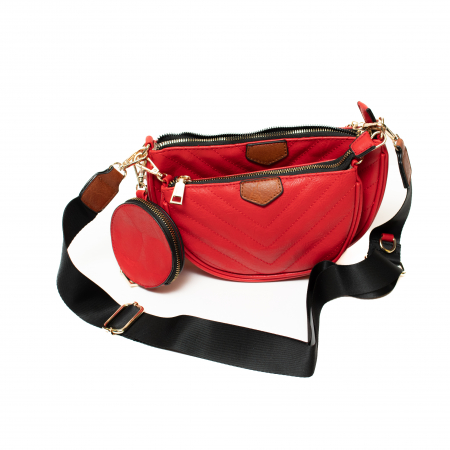 Set 3 Genti din Piele Eco, Rosu [1]