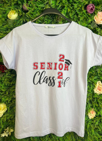 Tricou Alb din Bumbac, Senior Class Of [3]