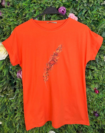 TOPURI & BLUZE - Tricou Orange din Bumbac, Natura